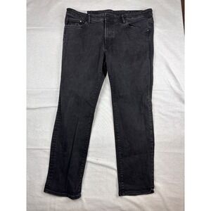 H&M Regular Fit Jeans Mens 38x32 Washed Black Denim Straight Leg Pants